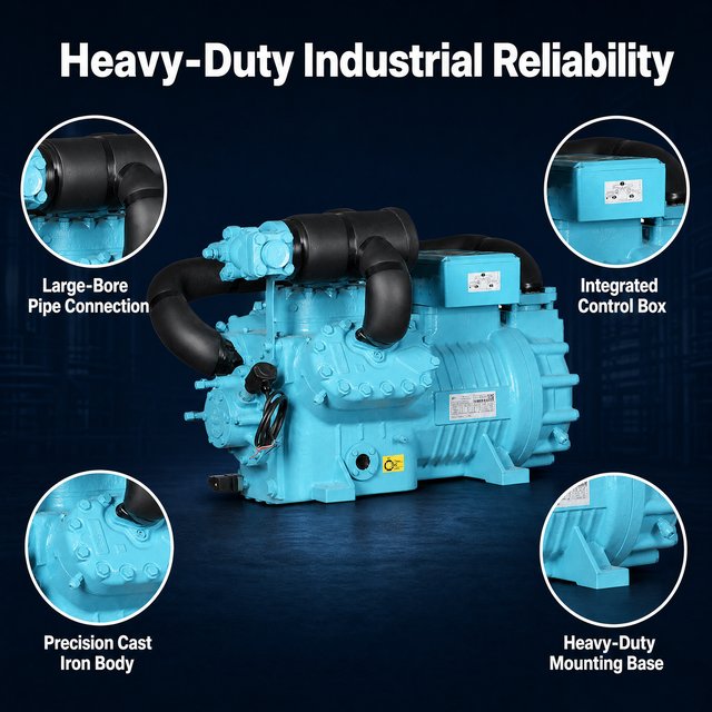 คอมเพรสเซอร์ทำความเย็นแบบสองขั้นตอนอุณหภูมิต่ำ 30HP YBF6F-30.2DS