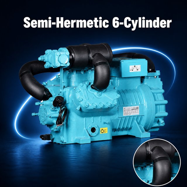 คอมเพรสเซอร์ทำความเย็นแบบสองขั้นตอนอุณหภูมิต่ำ 30HP YBF6F-30.2DS